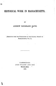 Historical work in Massachusetts