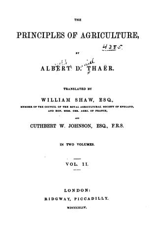 The principles of agriculture