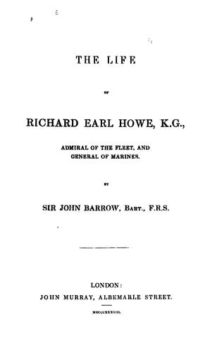 The life of Richard, earl Howe, K. G