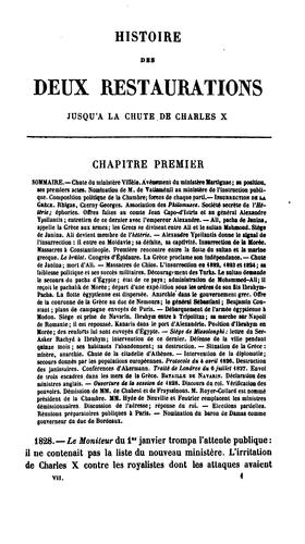 Histoire des deux restaurations jusqu'à l'avénement de Louis-Philippe (de janvier 1813 à octobre 1830)