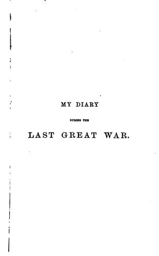 My diary during the last great war