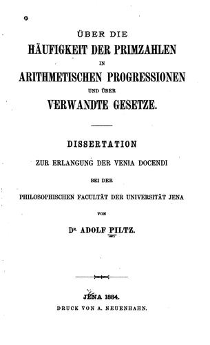 Über die häufigkeit der primzahlen in arithmetischen progressionen und über verwandte gesetze