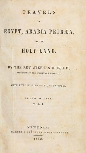 Travels in Egypt, Arabia Petræa, and the Holy Land