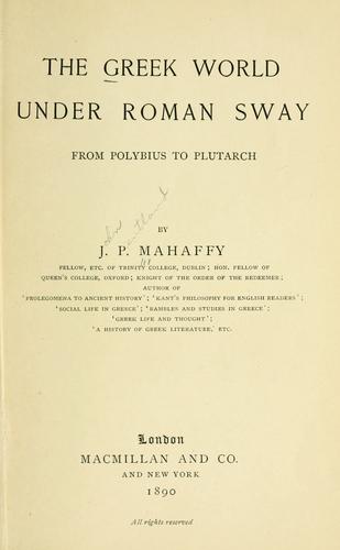 The Greek world under Roman sway
