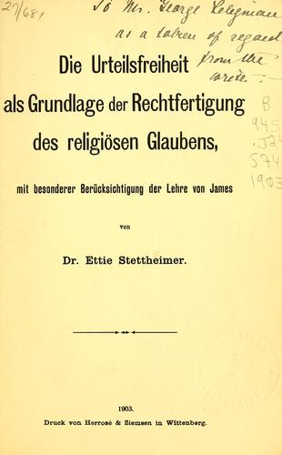 Die Urteilsfreiheit als Grundlage der Rechtfertigung des religiösen Glaubens
