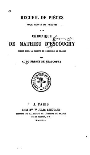 Chronique de Mathieu d'Escouchy