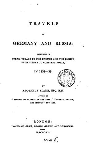 Travels in Germany and Russia