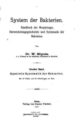 System der bakterien