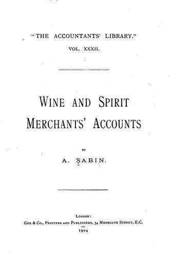 Wine and spirit merchants' accounts