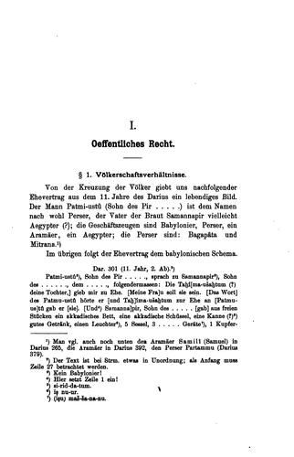 Aus dem babylonischen Rechtsleben ..