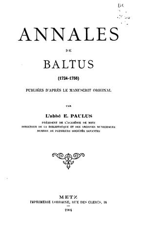Annales de Baltus (1724-1756)