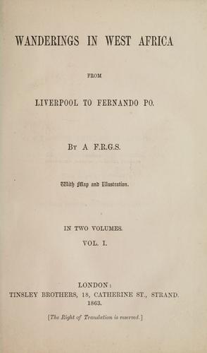 Wanderings in West Africa from Liverpool to Fernando Po