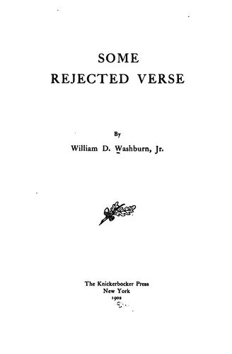Some rejected verse