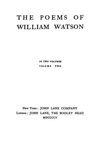 The poems of William Watson