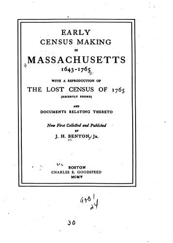Early census making in Massachusetts, 1643-1765