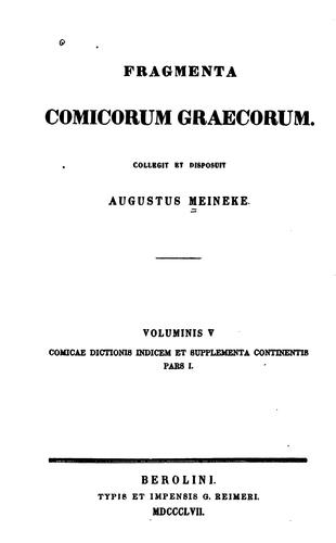 Fragmenta comicorum Graecorum