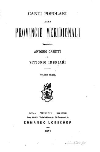 Canti popolari delle provincie meridionali