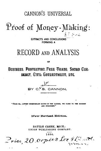Cannon's universal proof of money making