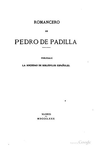 Romancero de Pedro de Padilla