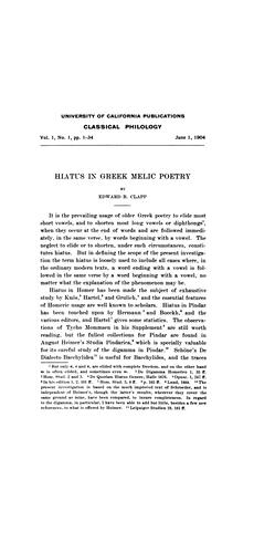 Hiatus in Greek melic poetry