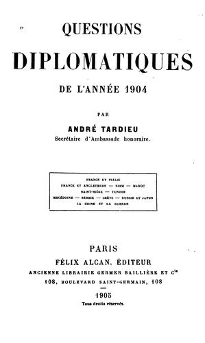 Questions diplomatiques de l'année 1904