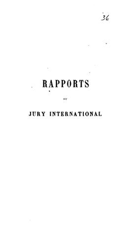 Rapports du Jury international