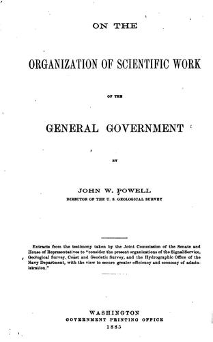 On the organization of scientific work of the general government
