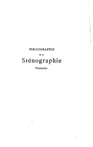 Bibliographie de la sténographie française