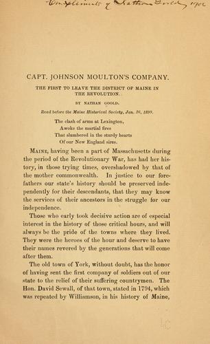 Capt. Johnson Moulton's company