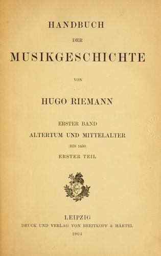 Handbuch der Musikgeschichte