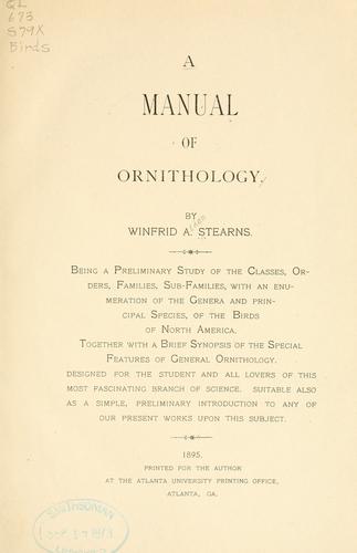 A manual of ornithology