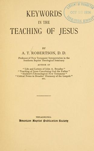 Keywords in the teaching of Jesus