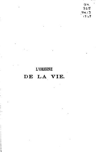 L' origine de la vie
