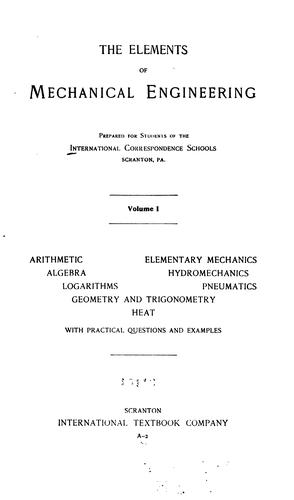 The elements of mechanical engineering