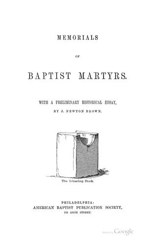 Memorials of Baptist martyrs