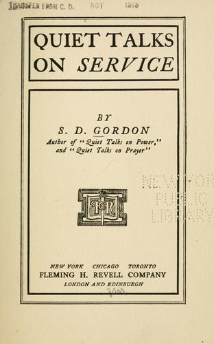 Quiet Talks on Service