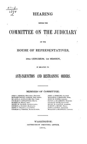 Hearing before the Committee on the Judiciary of the House of Representatives in relation to insurance [in the District of Columbia