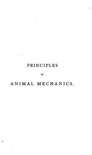Principles of animal mechanics