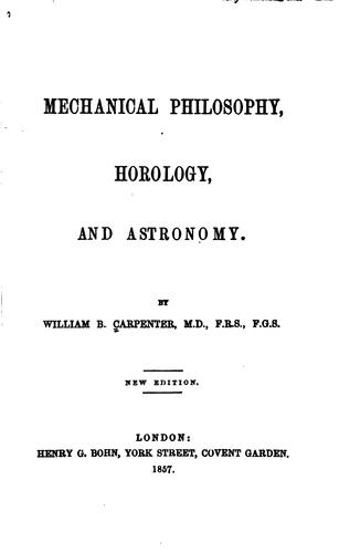 Mechanical philosophy, horology, and astronomy