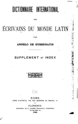 Dictionnaire international des écrivains du monde latin