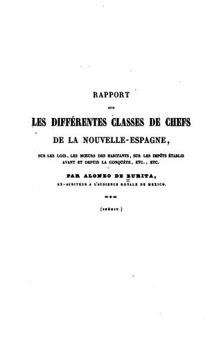 Rapport sur les différentes classes de chefs de la Nouvelle-Espagne