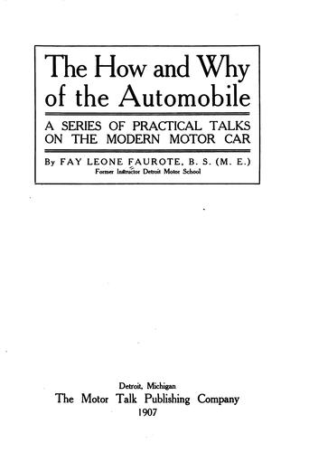 The how and why of the automobile
