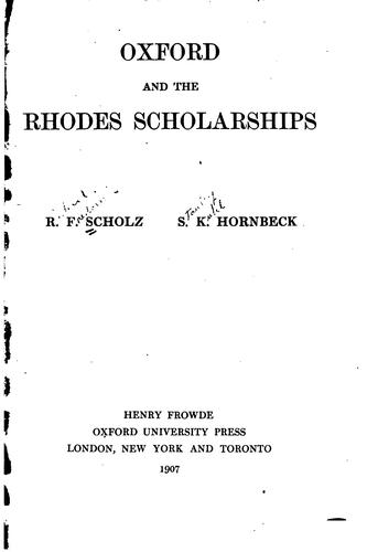 Oxford and the Rhodes scholarships