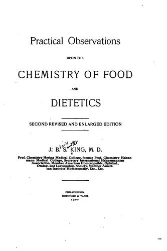 Practical observations upon the chemistry of food and dietetics