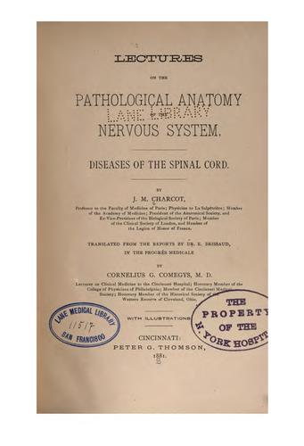 Lectures on the pathological anatomy of the nervous system