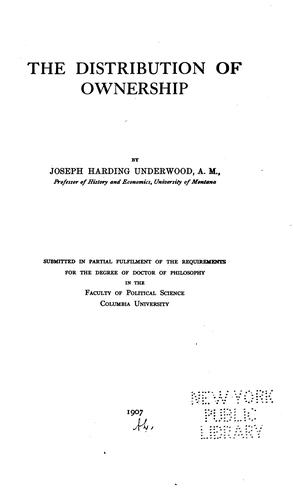The distribution of ownership