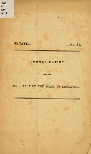 Communication from the secretary of the Board of education