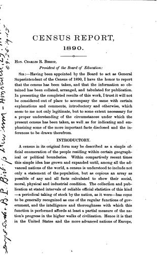Report of the general superintendent of the census, 1890