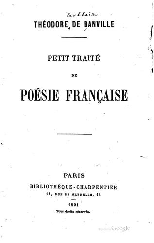 Petit traité de poésie française