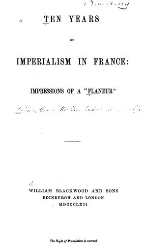 Ten years of imperialism in France